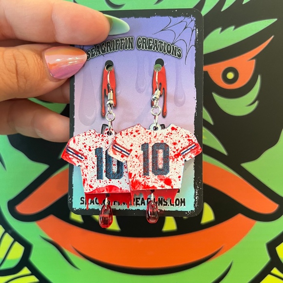 Nightmare on Elm Street Jersey Earrings - Picture 1 of 4